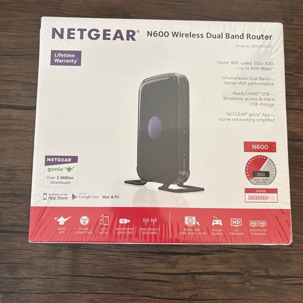 Netgear N600 Wireless Dual Band Router WNDR3400 Sealed New
